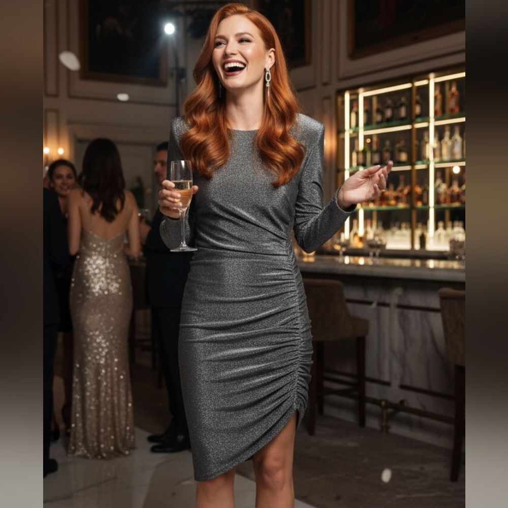 NWT Veronica Beard silver Mini dress S